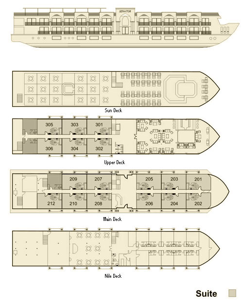 MS Jaz Senator Nile Cruise map MS Jaz Senator Nile Cruise map